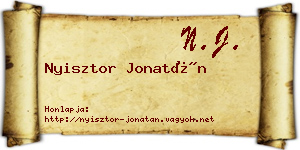 Nyisztor Jonatán névjegykártya